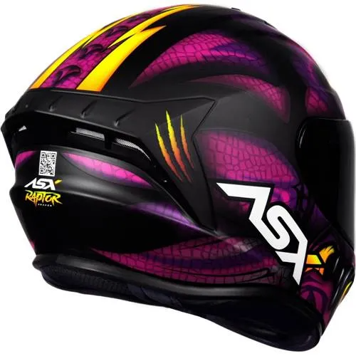 Capacete ASX Draken Raptor Roxo/Preto Fosco