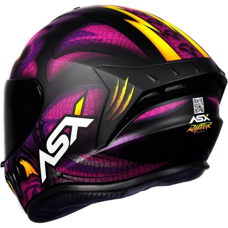 Capacete ASX Draken Raptor Roxo/Preto Fosco