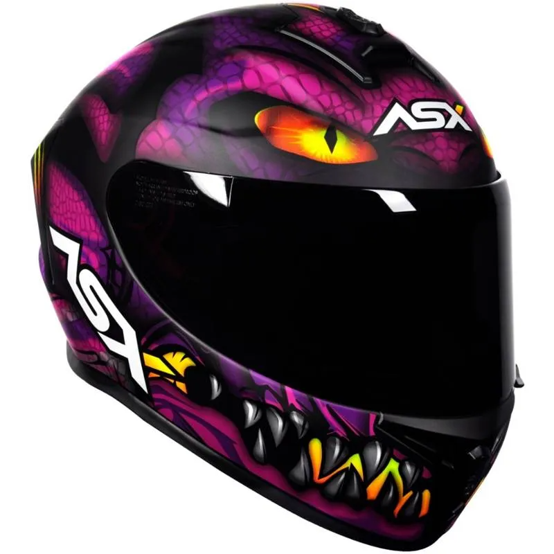 Capacete ASX Draken Raptor Roxo/Preto Fosco