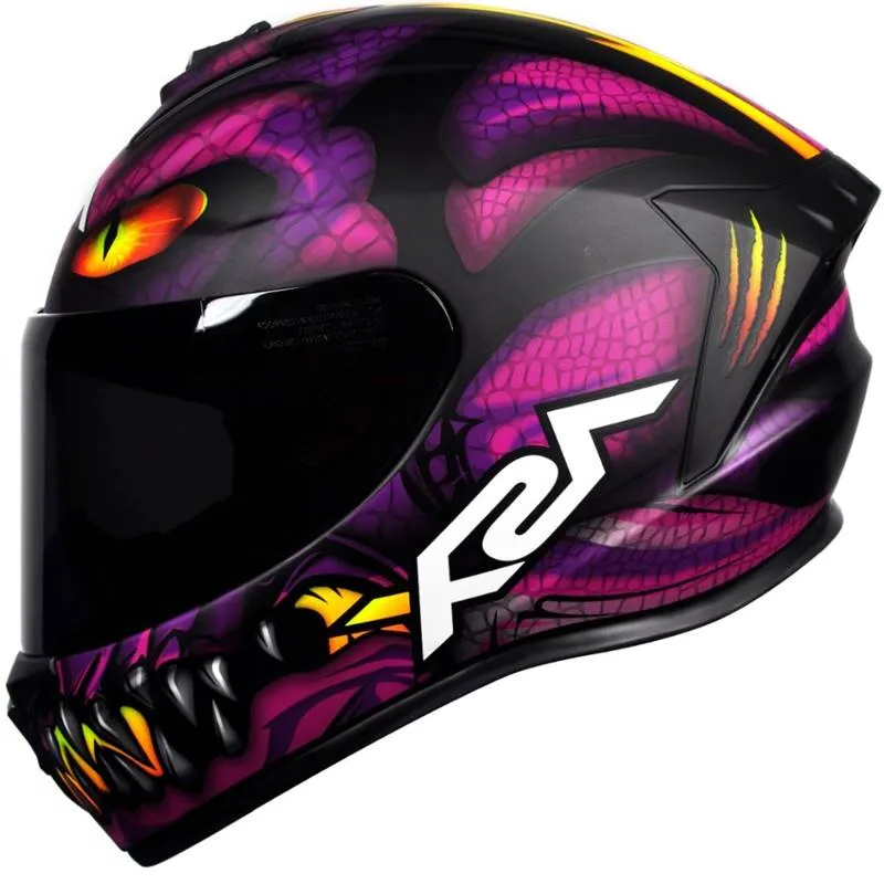 Capacete ASX Draken Raptor Roxo/Preto Fosco