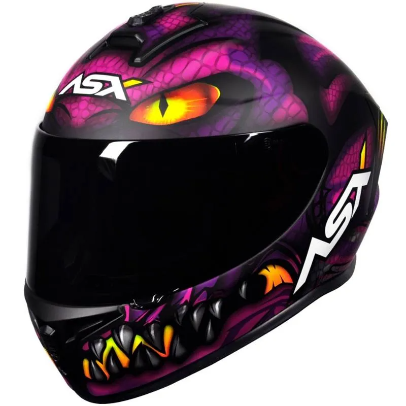 Capacete ASX Draken Raptor Roxo/Preto Fosco