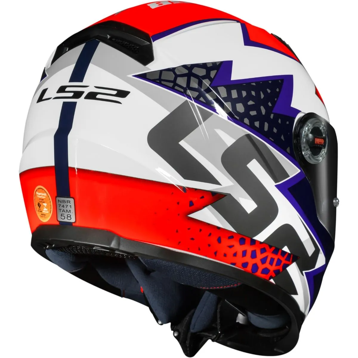 Capacete LS2 FF358 Speedy Branco/Roxo/Laranja