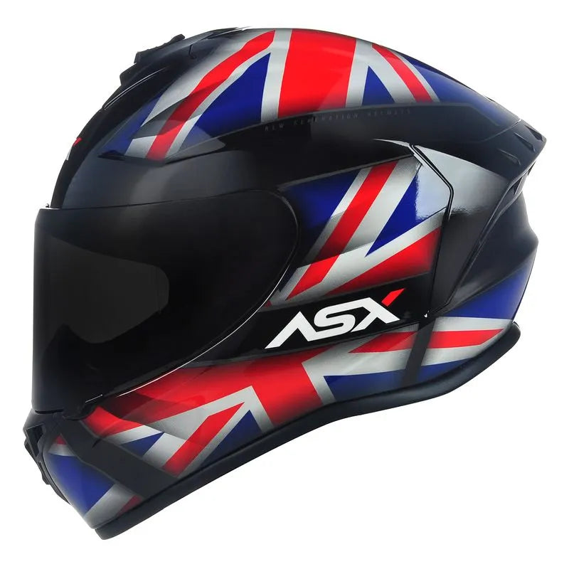 Capacete ASX Draken UK Inglaterra Preto/Vermelho/Azul