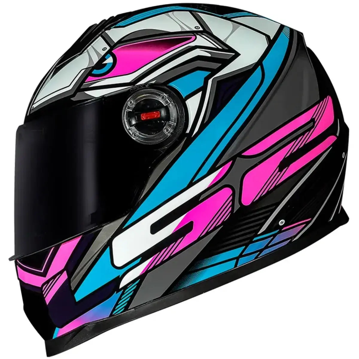 Capacete LS2 FF358 Xdron Branco/Rosa/Azul Cyan