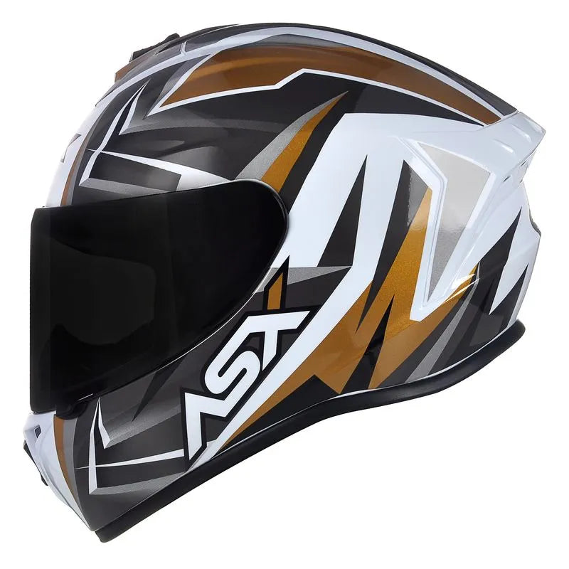 Capacete ASX Draken Vector Branco/Dourado