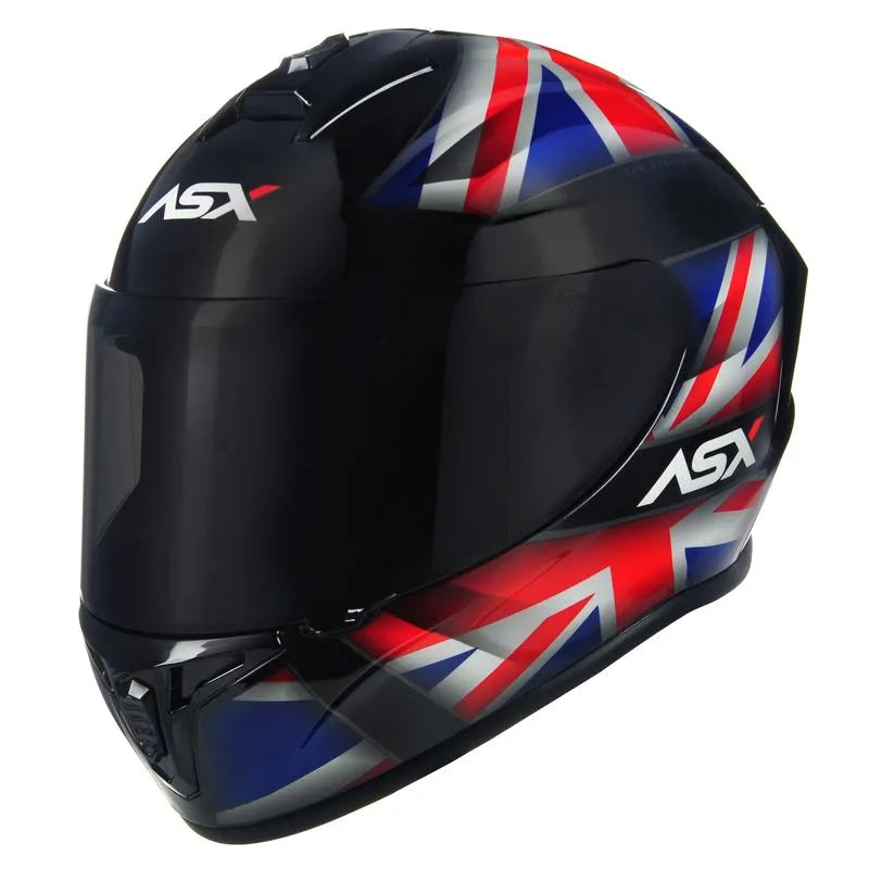 Capacete ASX Draken UK Inglaterra Preto/Vermelho/Azul