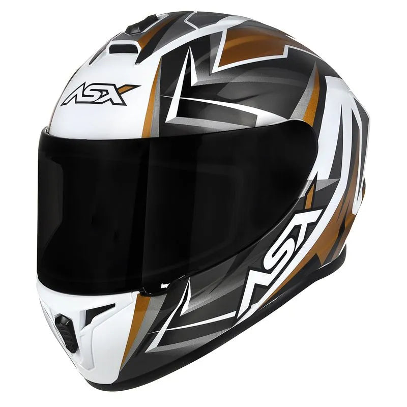 Capacete ASX Draken Vector Branco/Dourado