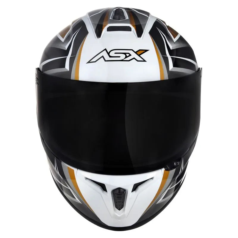 Capacete ASX Draken Vector Branco/Dourado