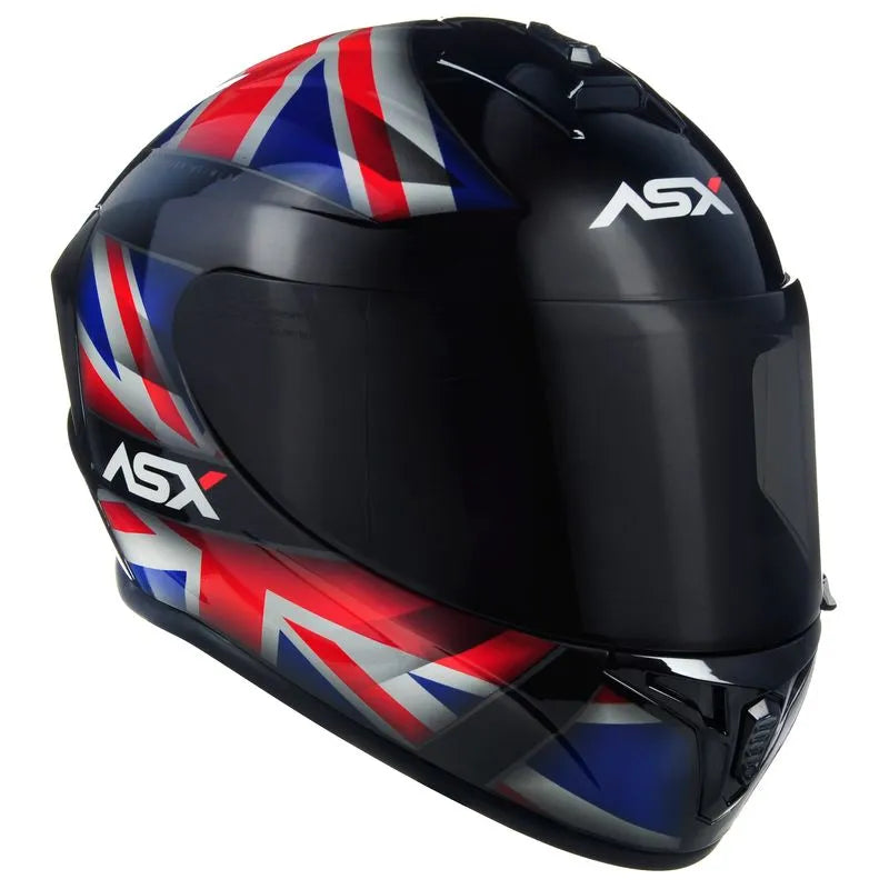 Capacete ASX Draken UK Inglaterra Preto/Vermelho/Azul