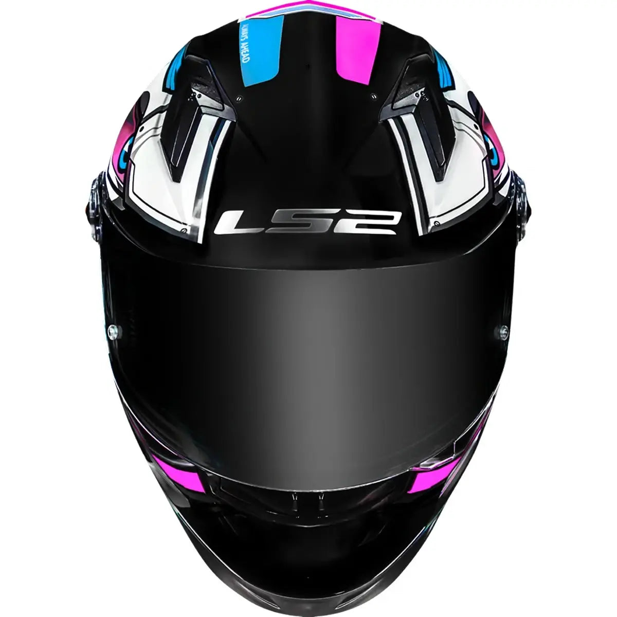 Capacete LS2 FF358 Xdron Branco/Rosa/Azul Cyan