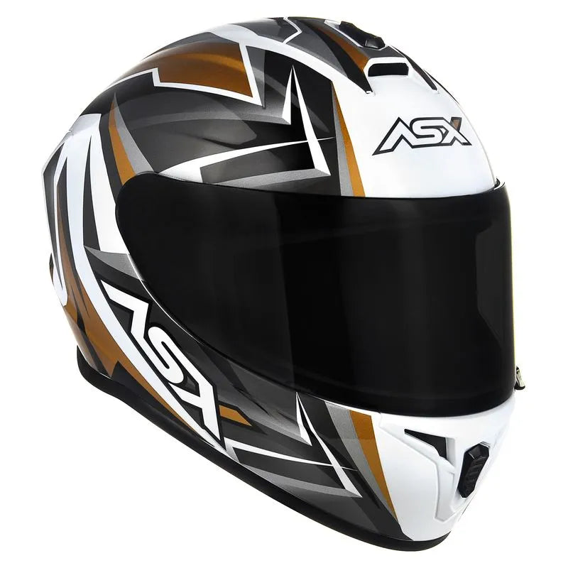 Capacete ASX Draken Vector Branco/Dourado