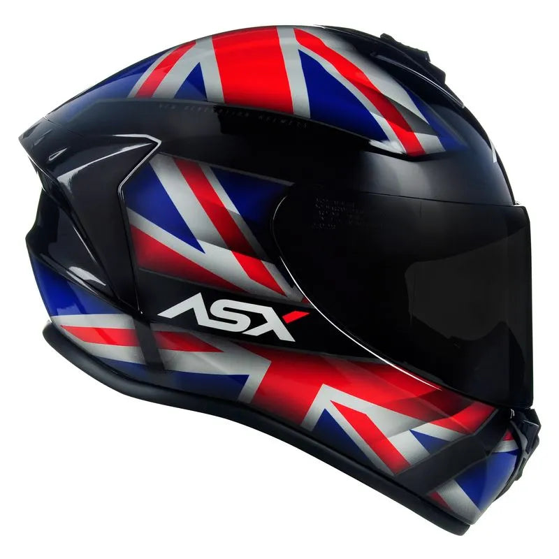 Capacete ASX Draken UK Inglaterra Preto/Vermelho/Azul