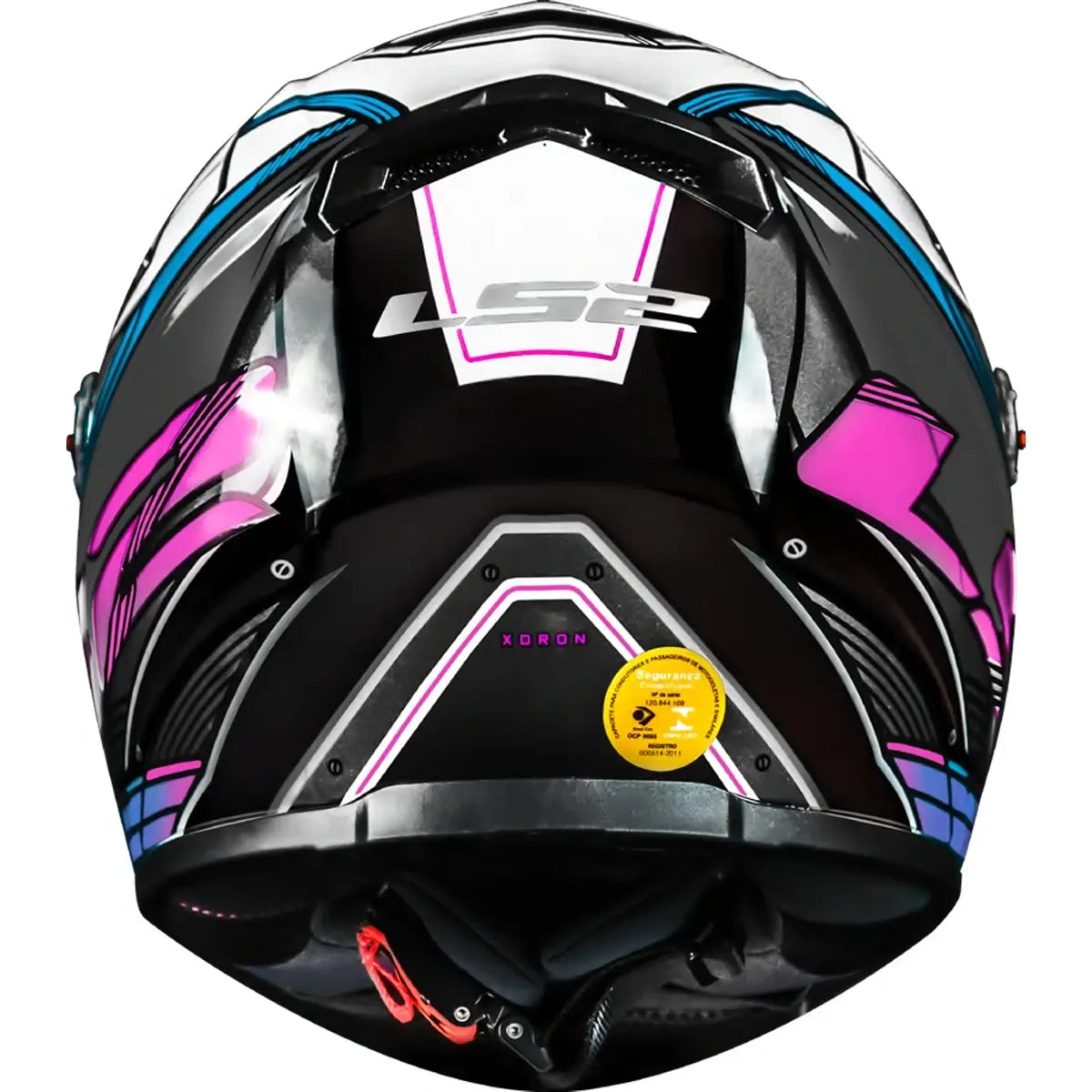 Capacete LS2 FF358 Xdron Branco/Rosa/Azul Cyan