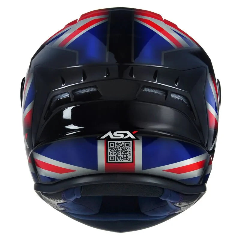 Capacete ASX Draken UK Inglaterra Preto/Vermelho/Azul