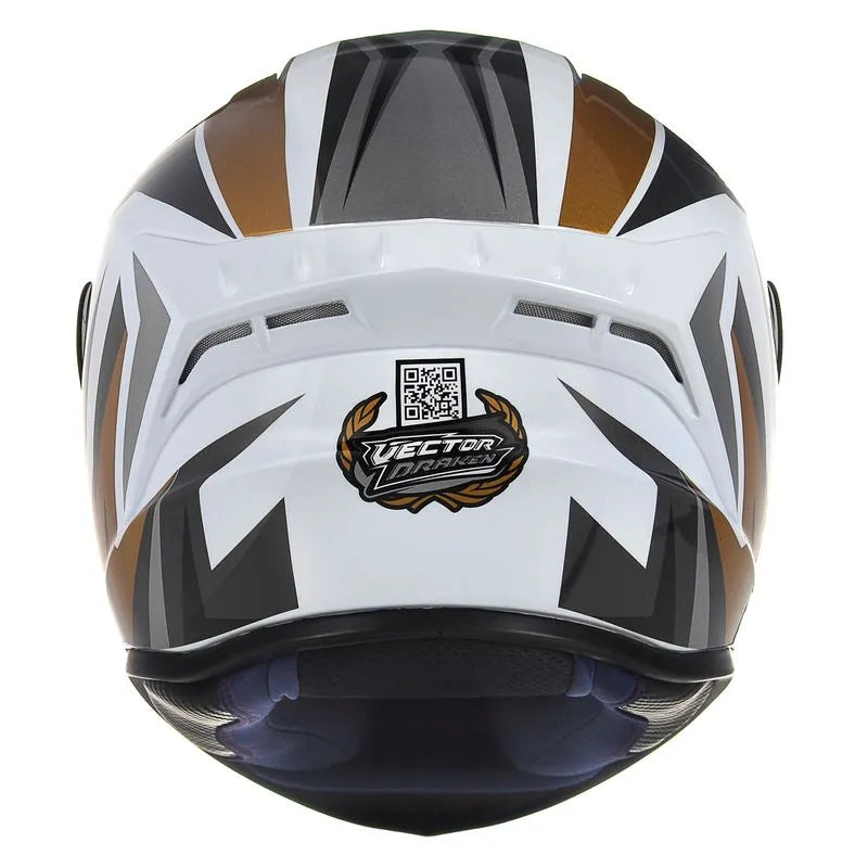 Capacete ASX Draken Vector Branco/Dourado