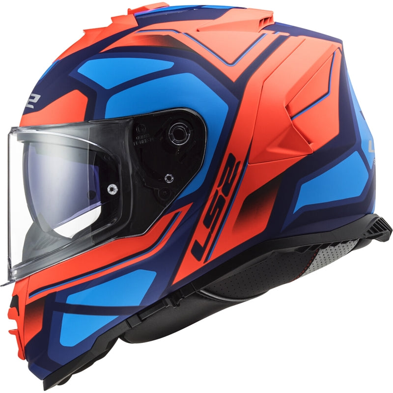 Capacete LS2 FF800 Storm Faster Azul/Laranja Fosco