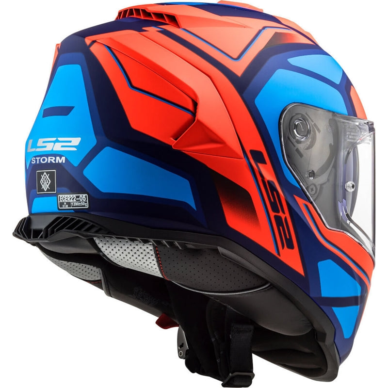 Capacete LS2 FF800 Storm Faster Azul/Laranja Fosco