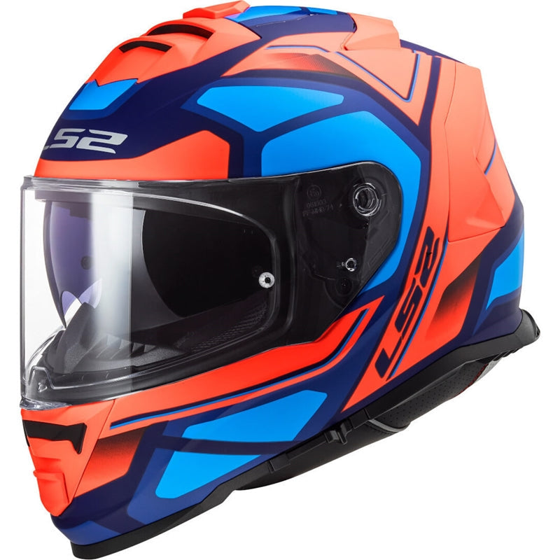 Capacete LS2 FF800 Storm Faster Azul/Laranja Fosco