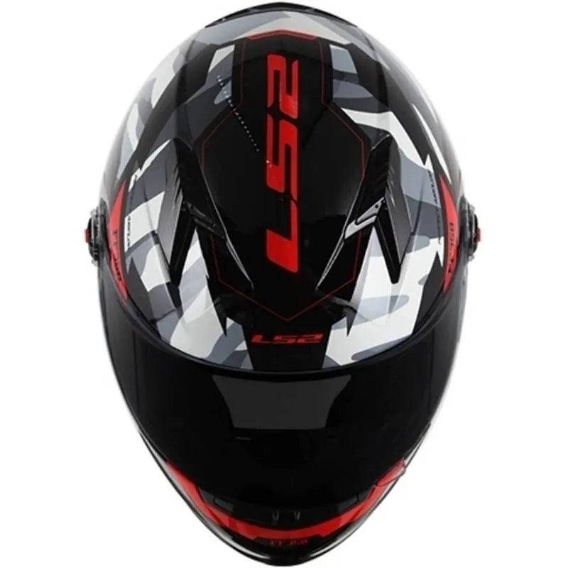 Capacete LS2 Classic Tank Preto/Vermelho/Branco