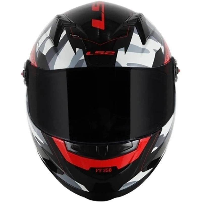 Capacete LS2 Classic Tank Preto/Vermelho/Branco