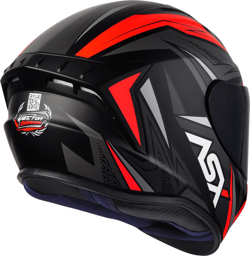 Capacete ASX Draken Vector Preto/Cinza/Vermelho