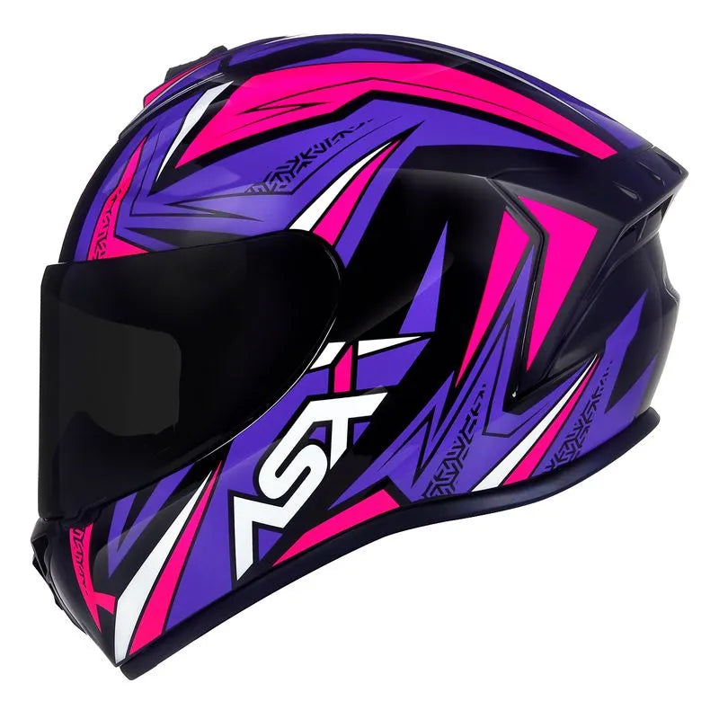 Capacete ASX Draken Vector Preto/Lilas/Rosa