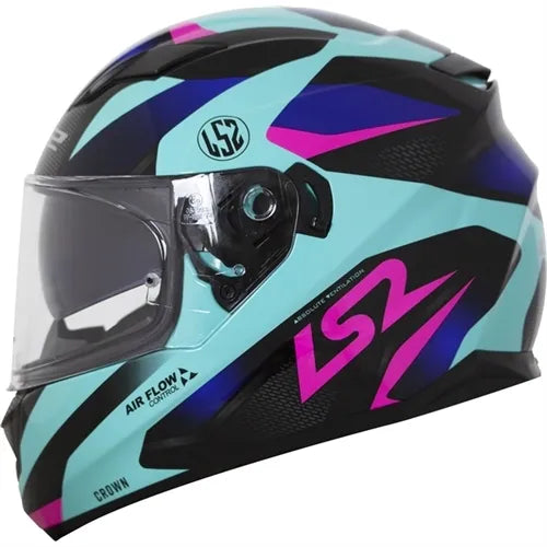 Capacete LS2 FF320 Stream Crow Azul/Preto/Rosa