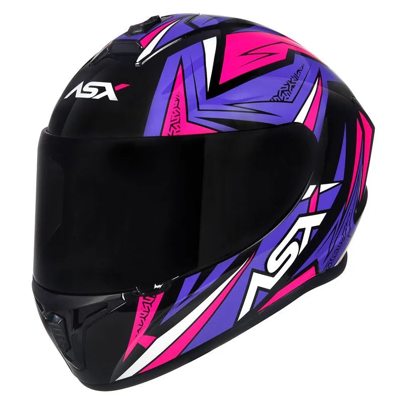 Capacete ASX Draken Vector Preto/Lilas/Rosa