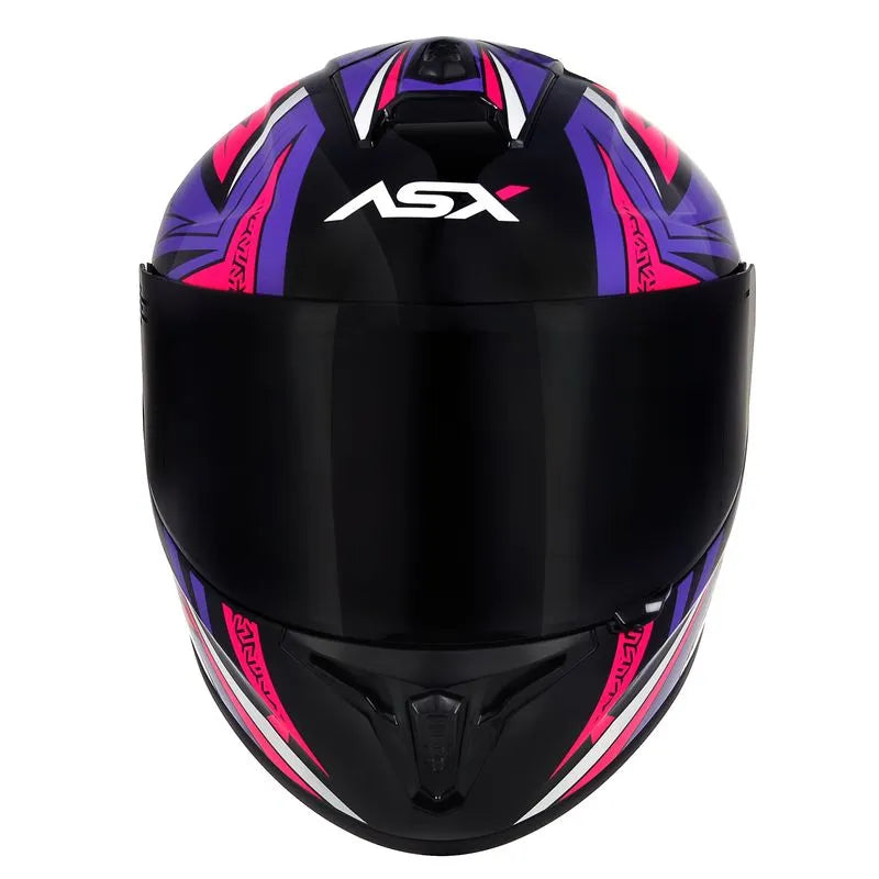 Capacete ASX Draken Vector Preto/Lilas/Rosa
