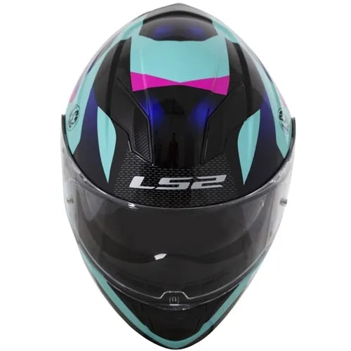 Capacete LS2 FF320 Stream Crow Azul/Preto/Rosa