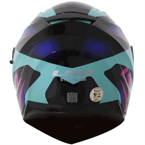 Capacete LS2 FF320 Stream Crow Azul/Preto/Rosa