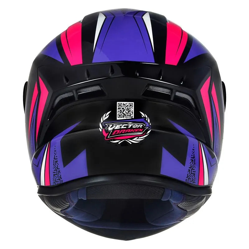 Capacete ASX Draken Vector Preto/Lilas/Rosa