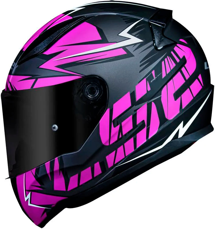 Capacete LS2 FF353 Rapid Cromo Preto/Rosa
