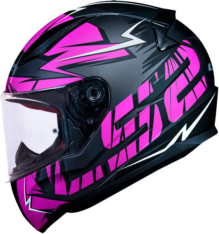 Capacete LS2 FF353 Rapid Cromo Preto/Rosa