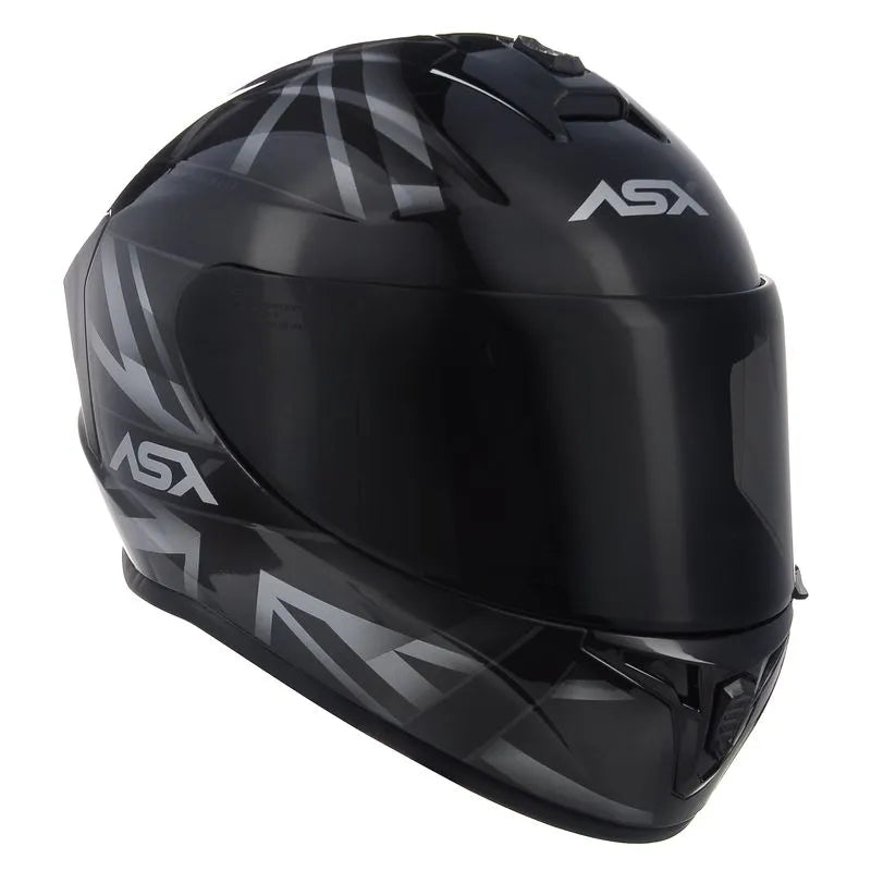 Capacete ASX Draken UK Inglaterra Preto/Cinza