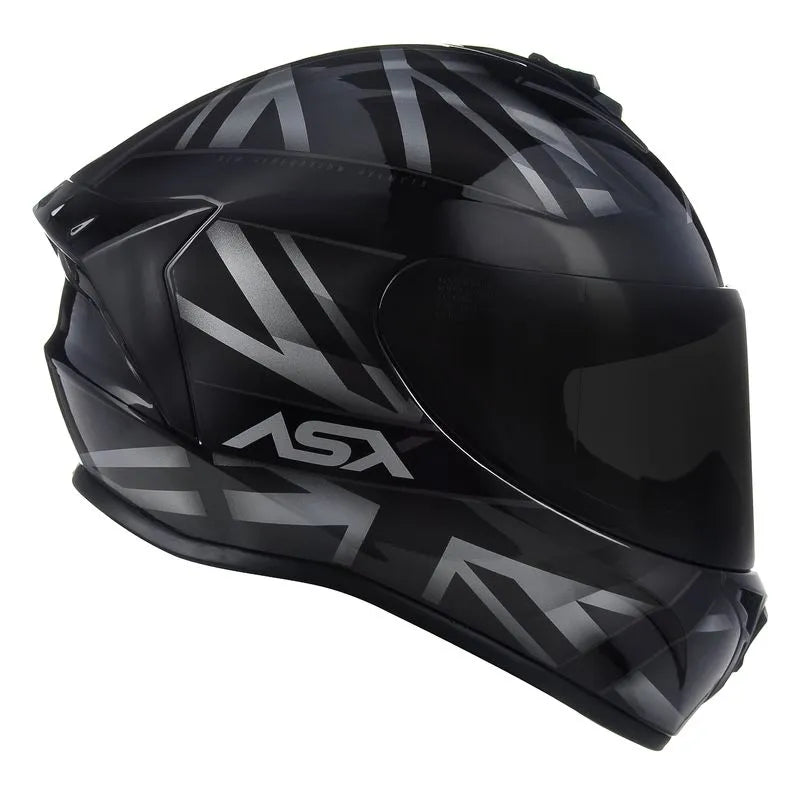 Capacete ASX Draken UK Inglaterra Preto/Cinza