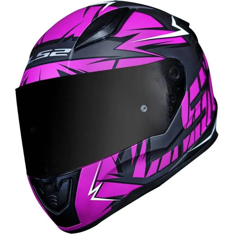 Capacete LS2 FF353 Rapid Cromo Preto/Rosa