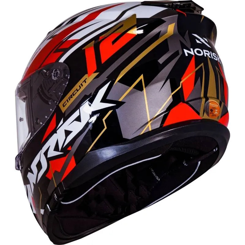 Capacete Norisk Strada Circuit Preto/Vermelho/Dourado