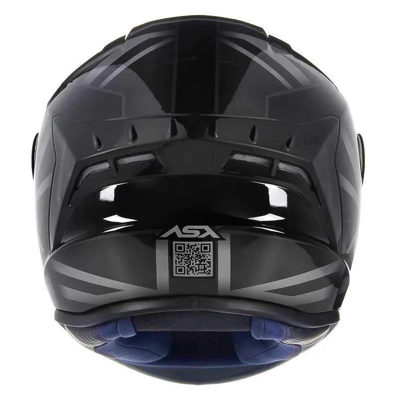 Capacete ASX Draken UK Inglaterra Preto/Cinza