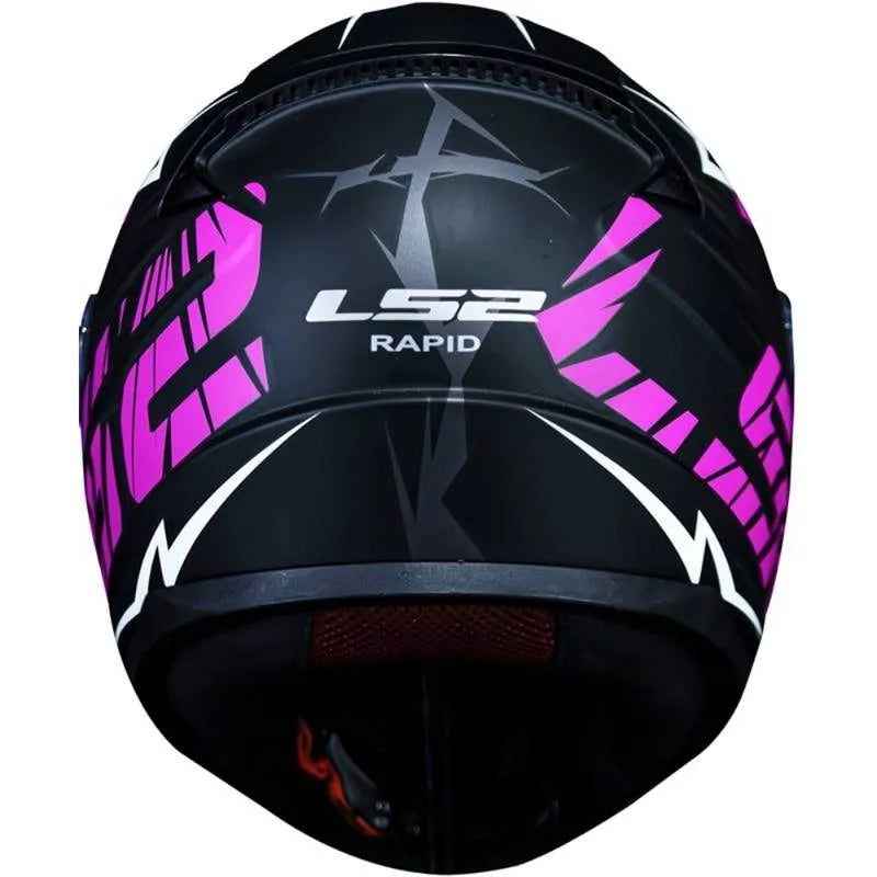 Capacete LS2 FF353 Rapid Cromo Preto/Rosa
