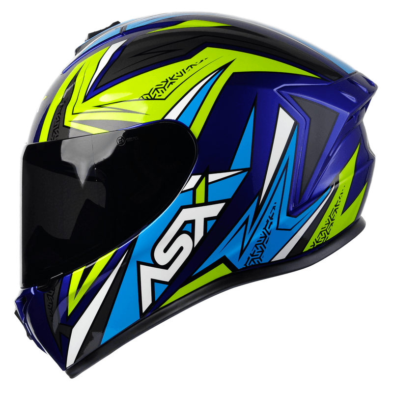 Capacete ASX Draken Vector Azul/Amarelo/Cinza