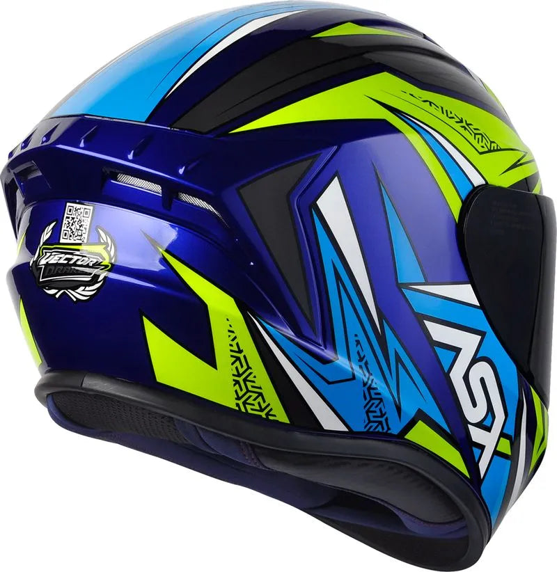 Capacete ASX Draken Vector Azul/Amarelo/Cinza