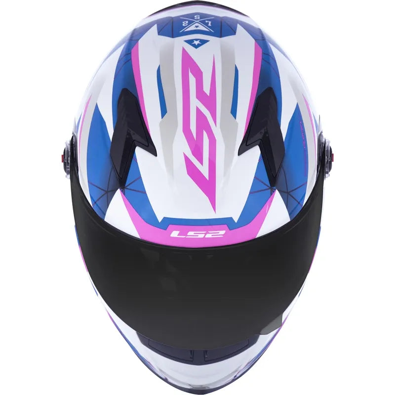 Capacete LS2 FF358 Draze Branco Azul/Rosa