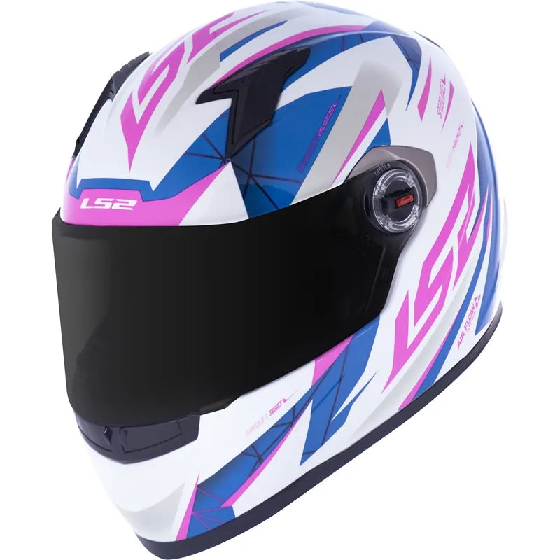 Capacete LS2 FF358 Draze Branco Azul/Rosa