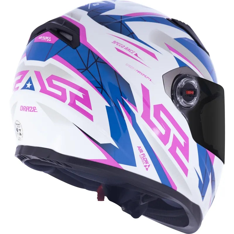 Capacete LS2 FF358 Draze Branco Azul/Rosa