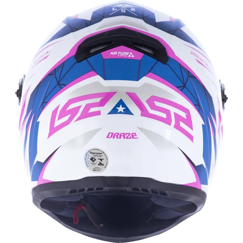 Capacete LS2 FF358 Draze Branco Azul/Rosa
