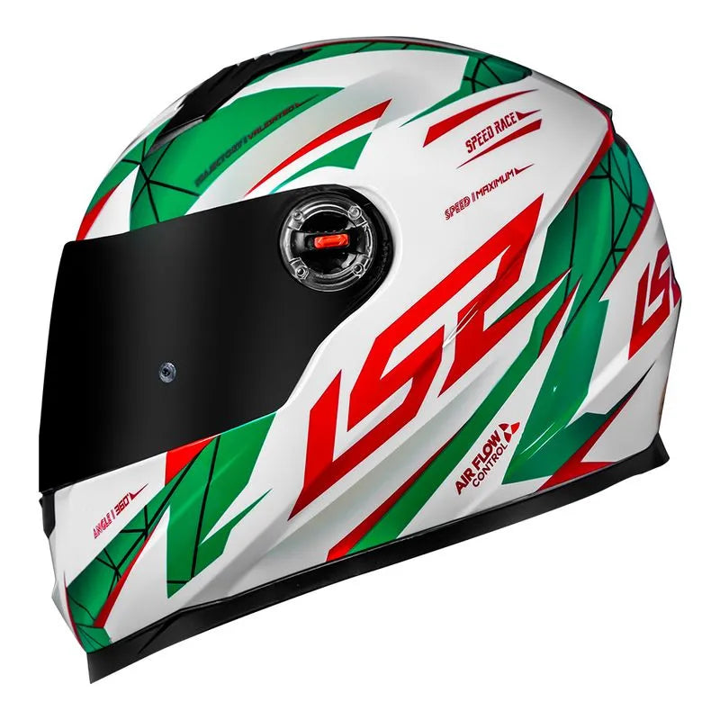 Capacete LS2 FF358 Draze Branco/Verde/Vermelho