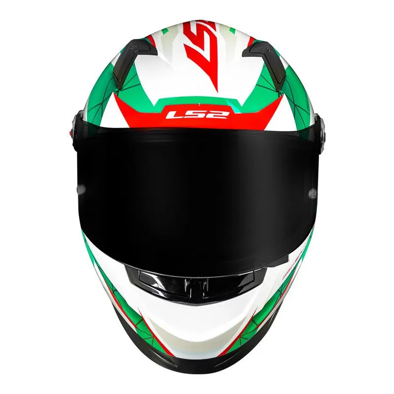 Capacete LS2 FF358 Draze Branco/Verde/Vermelho