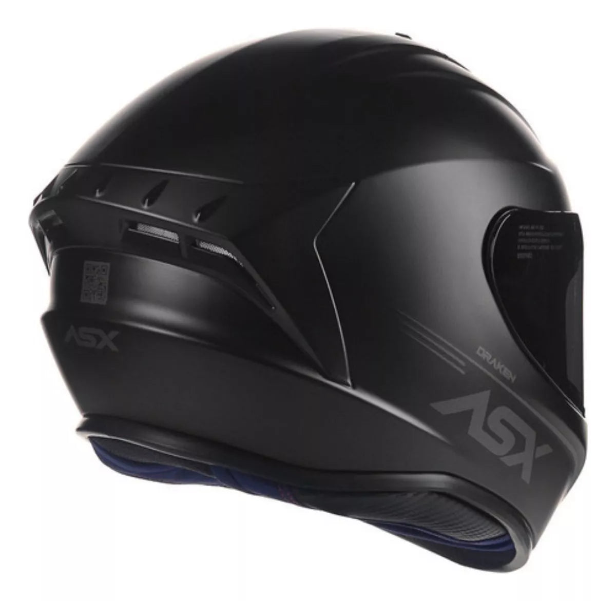 Capacete ASX Draken Solid Preto Fosco