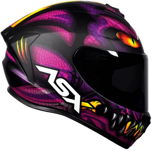 Capacete ASX Draken Raptor Roxo/Preto Fosco